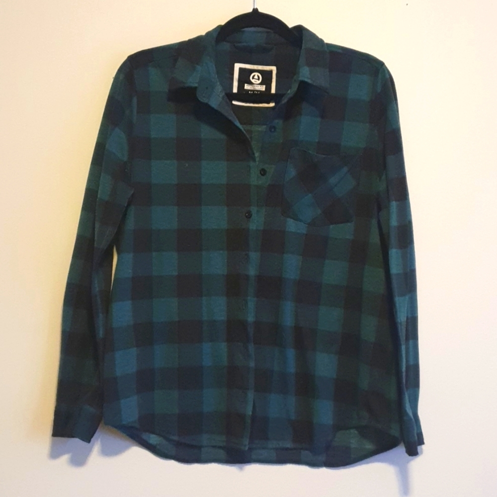 Green Flannel Top